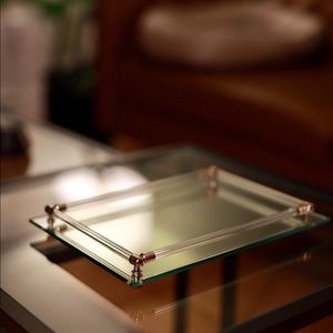 Vintage 1960s Lucite Mirror Tray